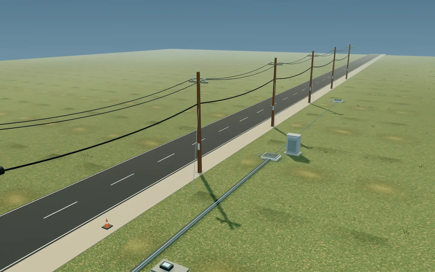 Illustrative fiber corridor — the gap